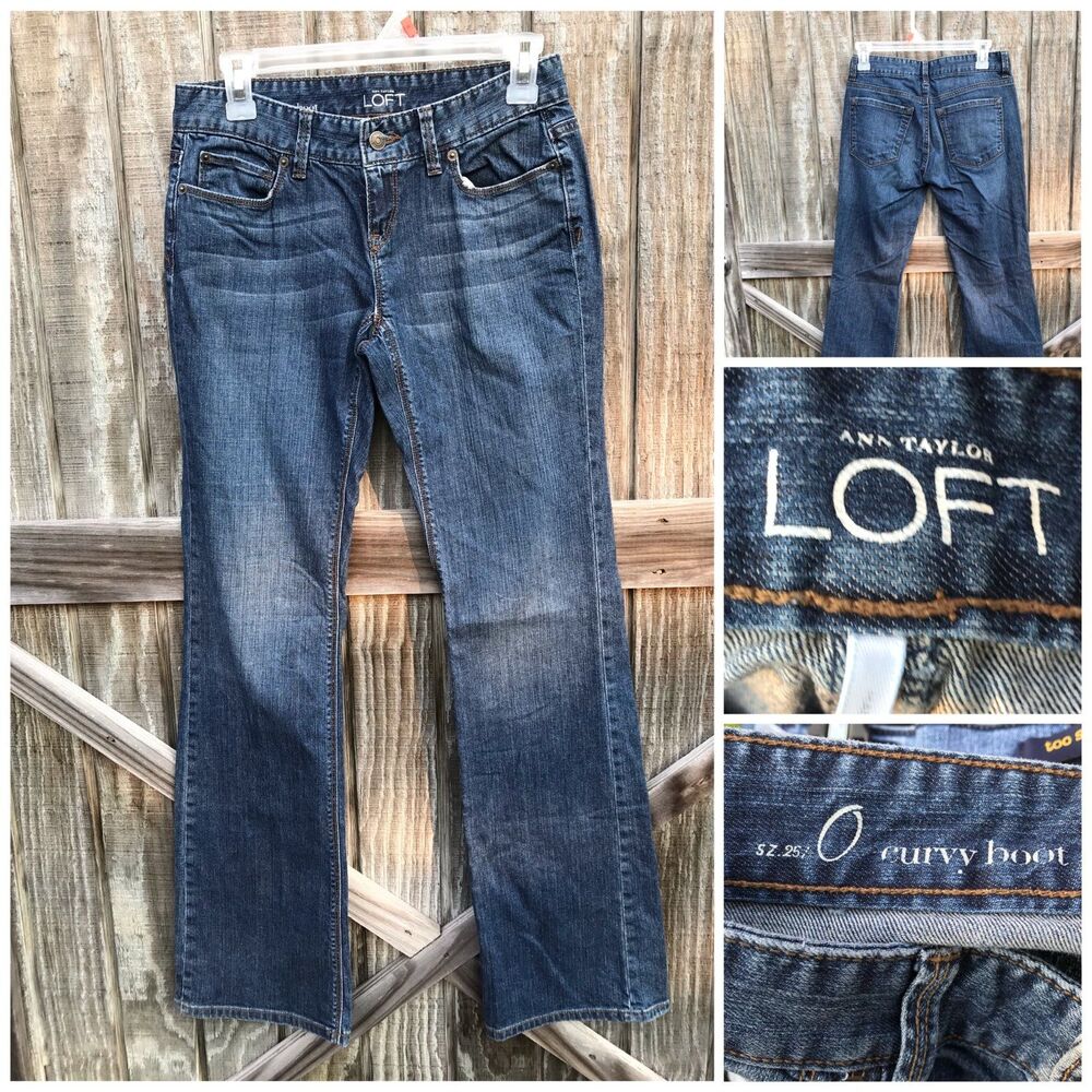 ANN TAYLOR LOFT SIZE 0 CURVY BOOTCUT JEANS